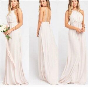 Show Me Your Mumu Amanda Backless Maxi Bridesmaid Dress Cream L wedding summer